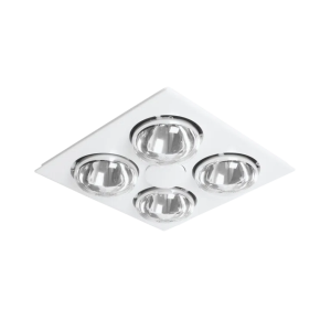 Martec Striker 4 Heat 3 in 1 Bathroom Heater Exhaust Fan & 8w R80 Tricolour LED Downlight White