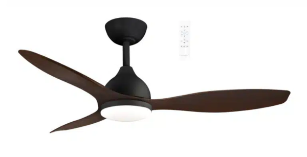 Martec Elite DC 1220mm 3 ABS Blade WIFI & Remote Control Ceiling Fan with Variable Dim 18w CCT LED Light Matt Black/Walnut