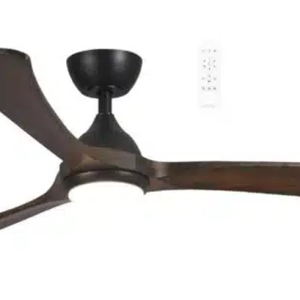 Martec Norfolk DC 1220mm 3 Timber Blade  WIFI & Remote Control Ceiling Fan with Variable Dim 18w CCT LED Light  Matt Black/Walnut