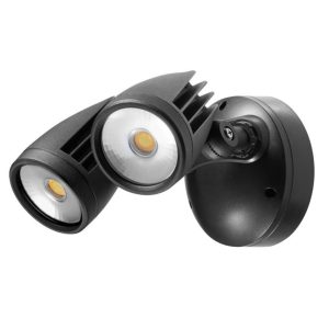 Martec Fortress PRO LED Flood Light Outdoor IP65 Double Spot 2 x 18w Tricolour Matt Black