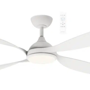 Martec Hampton DC 1320mm 4 ABS Blade WIFI & Remote Control Ceiling Fan with Variable Dim 18w CCT LED Light Matt White