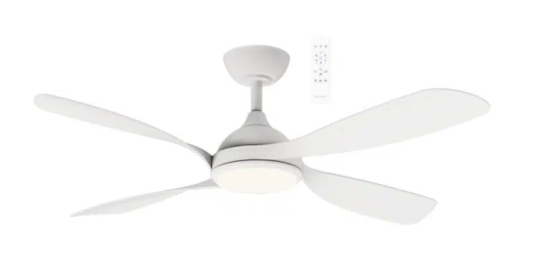 Martec Hampton DC 1320mm 4 ABS Blade WIFI & Remote Control Ceiling Fan with Variable Dim 18w CCT LED Light Matt White