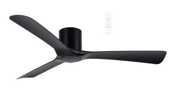 Martec Fresno DC Close to Ceiling 3 ABS Blade 1320mm Hugger WIFI & Remote Control Ceiling Fan Matt Black