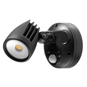 Martec Fortress PRO LED Flood Light Outdoor IP65 Single Spot Sensor 18w Tricolour Matt Black