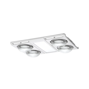 Martec Profile Panel DC 4 Heat 3 in 1 Bathroom Heater Exhaust Fan with 12w Tricolour Panel Light White