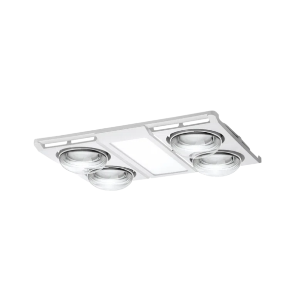 Martec Profile Panel DC 4 Heat 3 in 1 Bathroom Heater Exhaust Fan with 12w Tricolour Panel Light White