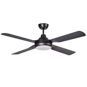 Martec Discovery II 1320mm 4 Blade ABS Ceiling Fan with 15w Tricolour LED Light Matt Black