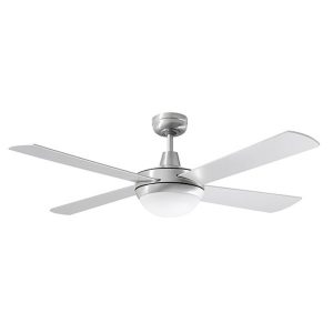 Martec Lifestyle 1320mm 4 Blade Ceiling Fan with 24w LED Light Tricolour Brushed Aluminium