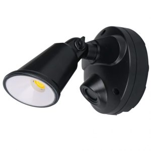 Martec Defender Single Spot LED Outdoor Flood Light 10w Tricolour Matt Black