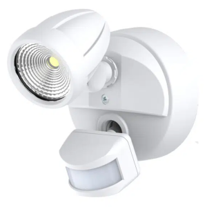 Martec Bandit LED Flood Light Outdoor IP54 Single Spot Sensor 12W Tricolour Matt White
