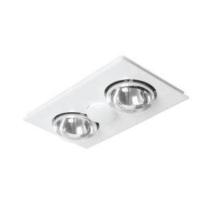Martec Striker 2 Heat 3 in 1 Bathroom Heater Exhaust Fan & 8w R80 Tricolour LED Downlight White