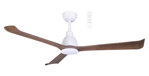Martec Polo DC 1320mm 3 ABS Blade WIFI & Remote Control Ceiling Fan with Variable Dim 15w CCT LED Light Matt White/Walnut