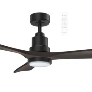 Martec Mallorca Mini DC 1066mm 3 Timber Blade WIFI & Remote Control Ceiling Fan Variable Dim 24w CCT LED Light  Matt Black/Walnut