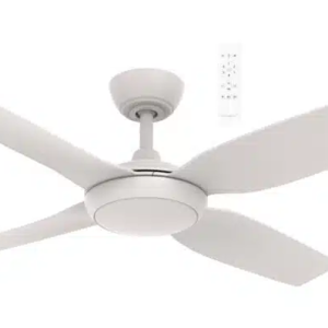 Martec Viper DC 1320mm 4 Blade All ABS WIFI & Remote Control Ceiling Fan with Variable Dim 18w CCT LED Light Matt White