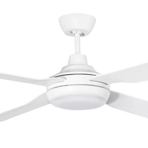 Martec Discovery II 1320mm 4 Blade ABS Ceiling Fan with 15w Tricolour LED Light White