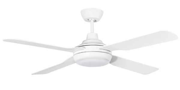 Martec Discovery II 1220mm 4 Blade ABS Ceiling Fan with 15w Tricolour LED Light White