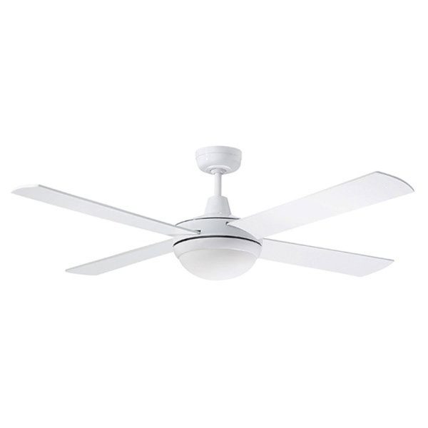 Martec Lifestyle 1320mm 4 Blade Ceiling Fan with 24w LED Light Tricolour White