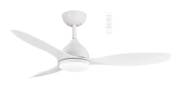 Martec Elite DC 1220mm 3 ABS Blade WIFI & Remote Control Ceiling Fan with Variable Dim 18w CCT LED Light Matt White