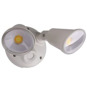 Martec Defender Double Spot LED Outdoor Flood Light 2 x 10w Tricolour White