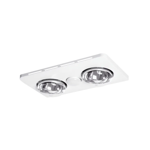 Martec Essence 2  2 Heat 3 in 1 Bathroom Heater Exhaust Fan & 8w R63 4000K LED Light White