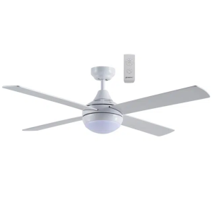 Martec Link 1220mm 4 Blade Ceiling Fan with 15w LED Tricolour Light White
