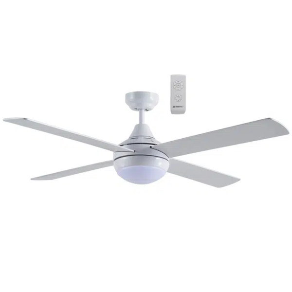 Martec Link 1220mm 4 Blade Remote Control Ceiling Fan 15w LED Tricolour Light White