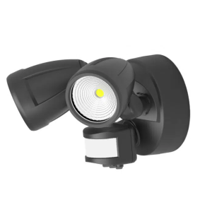 Martec Bandit LED Flood Light Outdoor IP54 Double Spot Sensor 2 x 12W Tricolour Matt Black