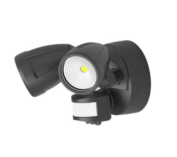 Martec Bandit LED Flood Light Outdoor IP54 Double Spot Sensor 2 x 12W Tricolour Matt Black