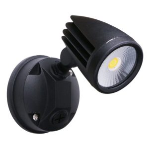 Martec Fortress II LED Flood Light Outdoor Single Spot 15w Tricolour Matt Black