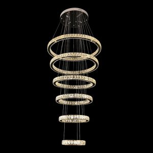 QZAO Chandelier Tri colour 6 ring QL-8001/6