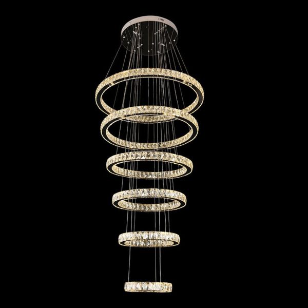 QZAO Chandelier Tri colour 6 ring QL-8001/6