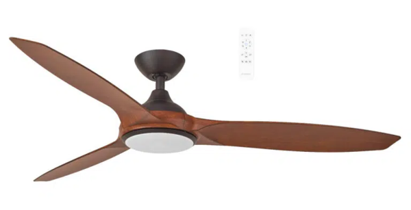 Martec Newport DC 1420mm 3 ABS Blade WIFI & Remote Control Ceiling Fan with Variable Dim 18w CCT LED Light Old Bronze/Walnut