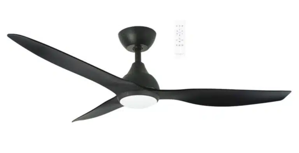 Martec Avoca DC 1320mm 3 ABS Blade WIFI & Remote Control Ceiling Fan with Variable Dim 20w CCT LED Light Matt Black