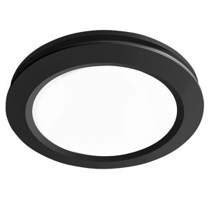Martec Saturn Round 200mm Exhaust Fan Matt Black with 13w Tricolour LED Light