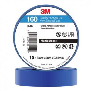 Repelec TAPE, VINYL ELECTRICAL 160 TEMFLEX, BLUE, 18mm x 20m