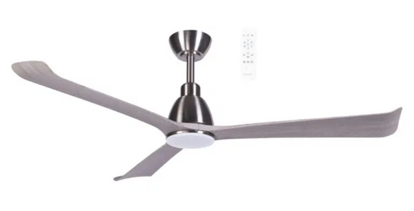 Martec Polo DC 1320mm 3 ABS Blade WIFI & Remote Control Ceiling Fan with Variable Dim 15w CCT LED Light Nickel/Driftwood
