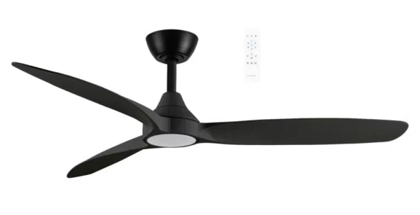 Martec Seaforth DC 1420mm 3 ABS Blade WIFI & Remote Control Ceiling Fan with Variable Dim 15w CCT LED Light Matt Black
