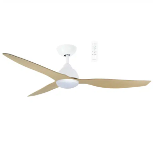 Martec Avoca DC 1220mm 3 ABS Blade WIFI & Remote Control Ceiling Fan with Variable Dim 20w CCT LED Light Matt White/Oak