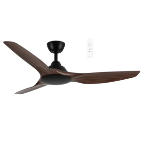 Martec Impact DC 1320mm 3 ABS Blade WIFI & Remote Control Ceiling Fan Only Matt Black/Walnut