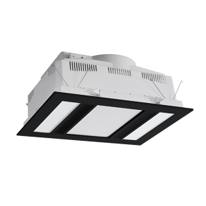 Martec Phoenix 1000w Halogen 3 in 1 Bathroom Heater & High Extraction Exhaust Fan with 2 Tricolour LED Light Panels Black