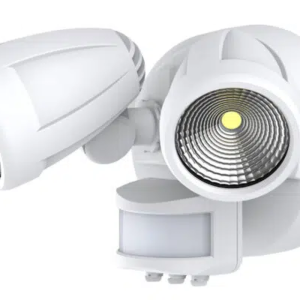 Martec Bandit LED Flood Light Outdoor IP54 Double Spot Sensor 2 x 12W Tricolour Matt White
