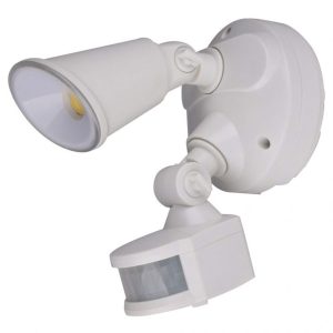 Martec Defender Single Spot LED Outdoor Flood Light 10w Tricolour Sensor White