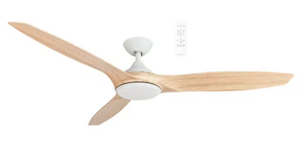 Martec Newport DC 1420mm 3 ABS Blade WIFI & Remote Control Ceiling Fan with Variable Dim 18w CCT LED Light White/Oak