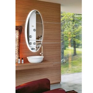 QZAO Oval Crystal rimmed LED Side Mirror 500mmx900mm