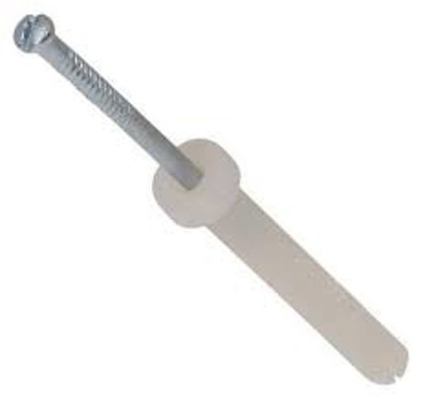 NLS Nylon anchors nail 6.5mm x 25mm Mushroom Head