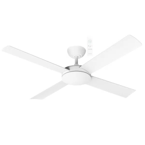 Martec Quantum DC 1220mm All ABS 4 Fast Fix Blade Remote Control Ceiling Fan Only Matt White