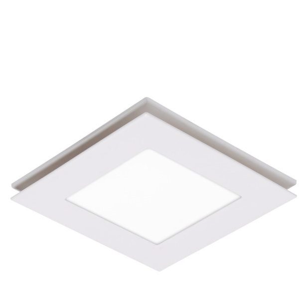 Martec Flow Square 250mm Exhaust Fan & 12w Tricolour LED Light White