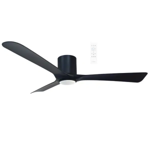 Martec Fresno DC Close to Ceiling 3 ABS Blade 1320mm Hugger WIFI & Remote Control Ceiling Fan with Variable Dim 16w CCT LED Light Matt Black
