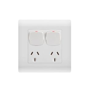 Transco Power Point Double Outlet GPO Euro Large Dolly Rocker Prestige Style Large Format 10A