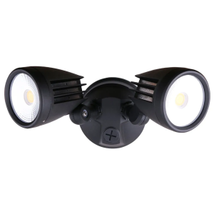 Martec Fortress II LED Flood Light Outdoor Double Spot 2 x 15w Tricolour Matt Black